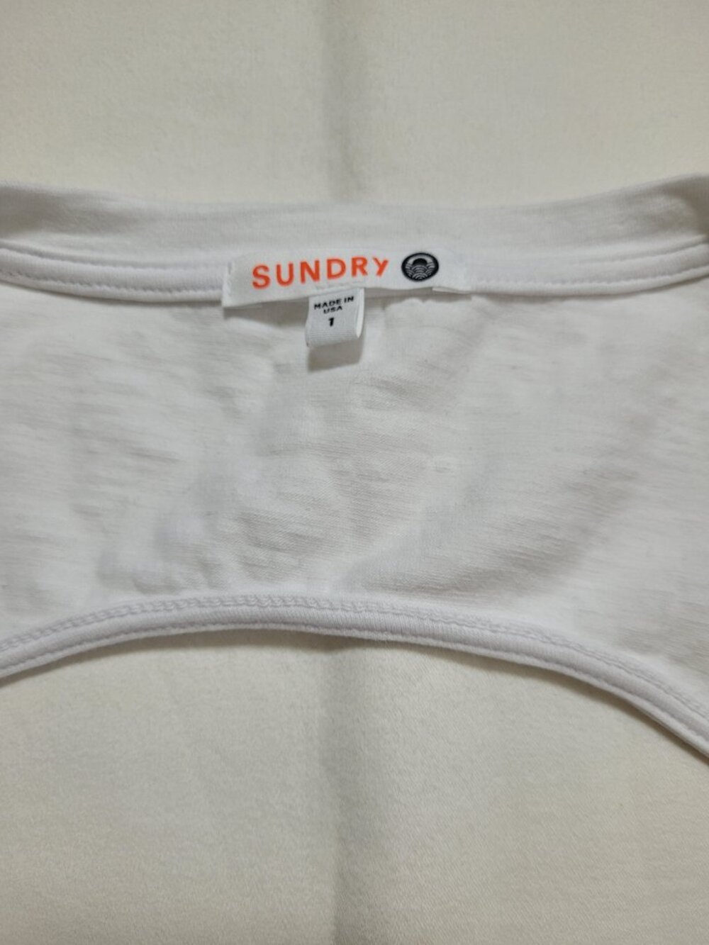 Sundry White Open Back Puff Sleeve Smocked Cuff Blouse Top Coquette Small - Picture 3 of 11